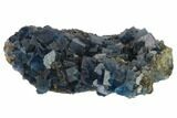 Blue Cubic Fluorite on Quartz - China #132772-1